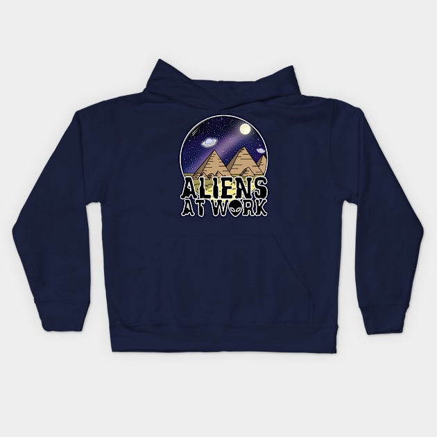 Aliens at Work Kids Hoodie by thearkhive